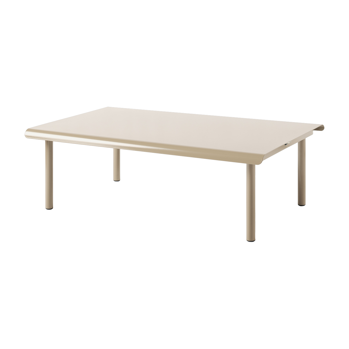 Rechteckiger Gartencouchtisch aus Edelstahl beige grau 110x70cm Patio - -. Tolix