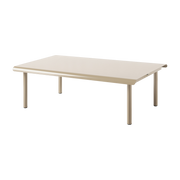 Rectangular garden coffee table in grey-beige stainless steel 110x70cm Patio - Tolix