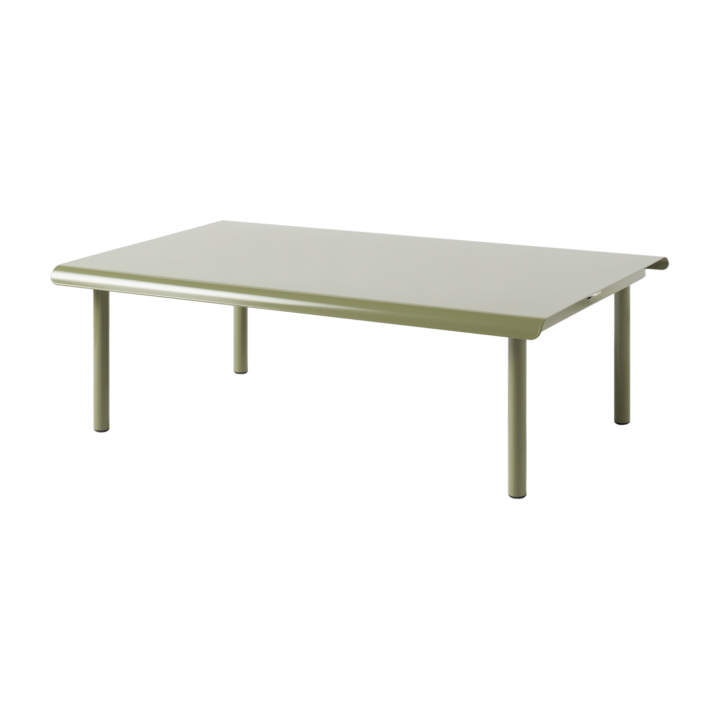 Rechteckiger Gartencouchtisch aus Edelstahl in Binsengrün 110x70cm Patio - -. Tolix