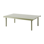 Patio Mesa de centro rectangular de jardín en acero inoxidable verde junco 110x70cm - Tolix