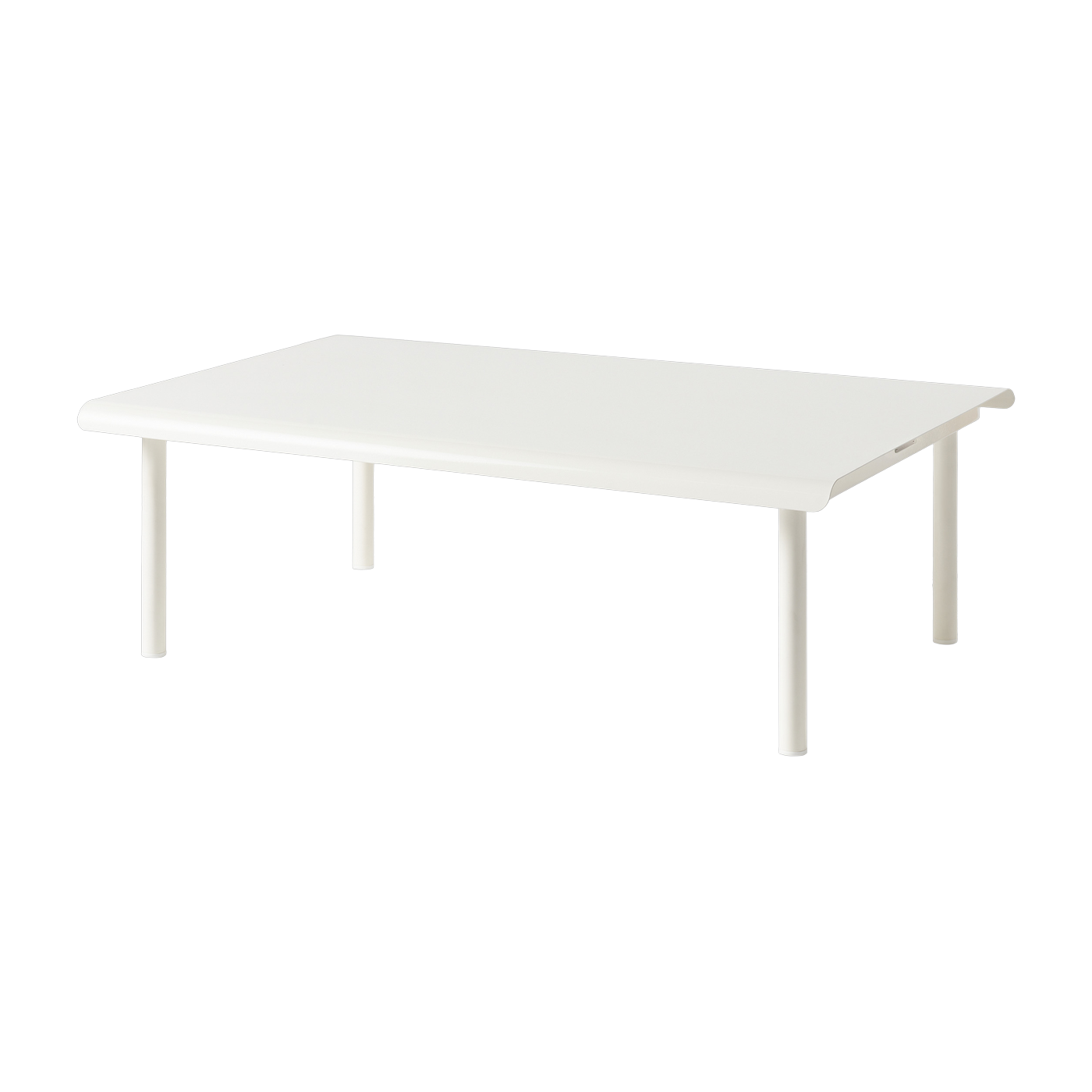 Rechteckiger Garten-Couchtisch aus reinweißem Edelstahl 110x70cm Patio - -. Tolix
