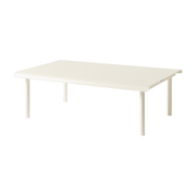 Patio Mesa de centro de jardín rectangular de acero inoxidable blanco perla 110x70cm - Tolix