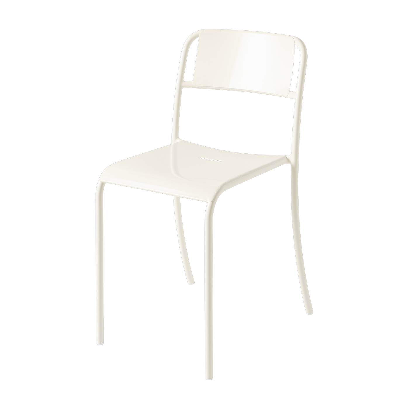 Chaise de jardin en acier inoxydable blanc perlé Patio - Tolix