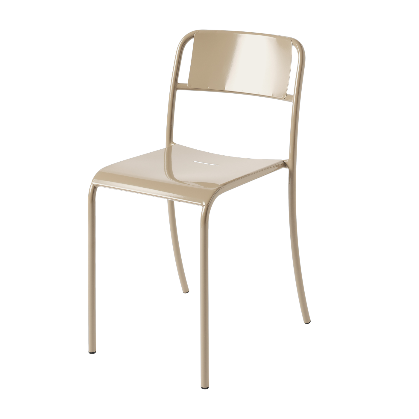 Chaise de jardin en acier inoxydable beige gris Patio - Tolix