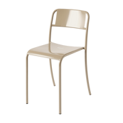 Chaise de jardin en acier inoxydable beige gris Patio - Tolix