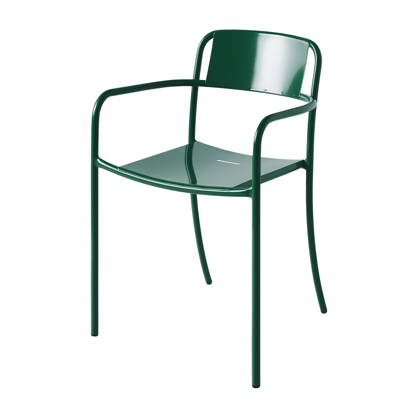 Chaise de jardin avec accoudoirs en acier inoxydable vert mousse Patio - Tolix