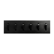 Black oak rectangular coat rack 6 hooks 78x4x23cm Utilitile - Ethnicraft Accessories