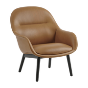 Sessel mit base Eiche anthrazit schwarz und Refine-Leder cognac 88cm Fiber - -. Muuto
