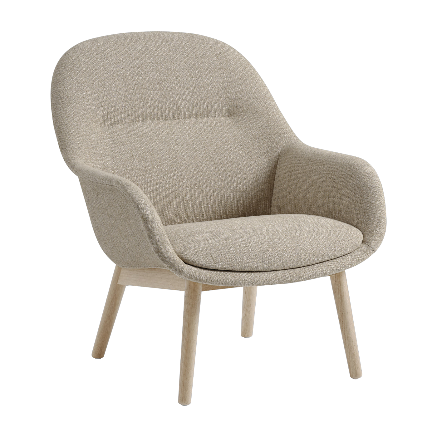 base Fiber Poltrona con in rovere e tessuto ecriture 240 88cm - Muuto
