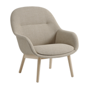 base Fiber Poltrona con in rovere e tessuto ecriture 240 88cm - Muuto