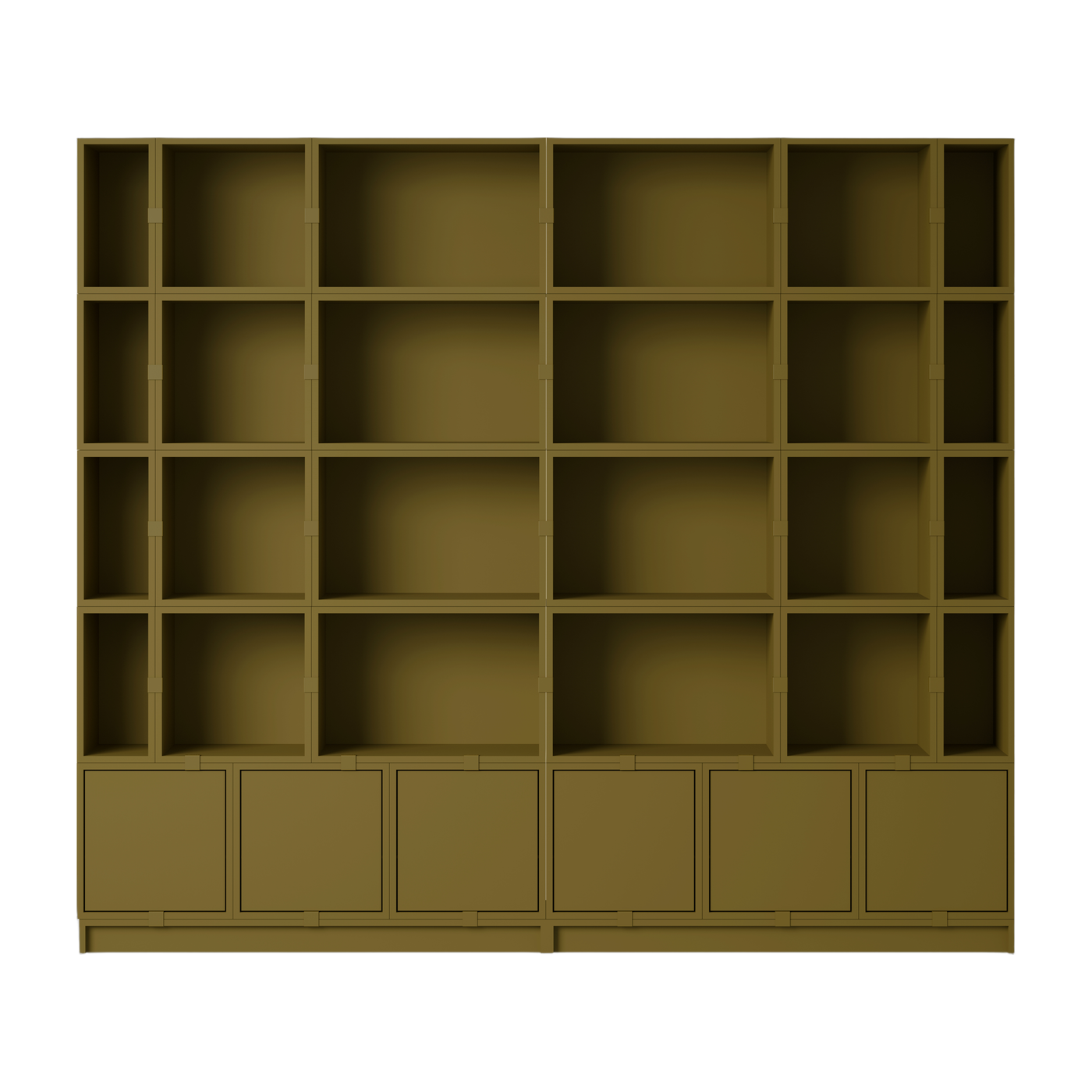 libreria in legno mdf marrone-verde 262x228cm - Muuto