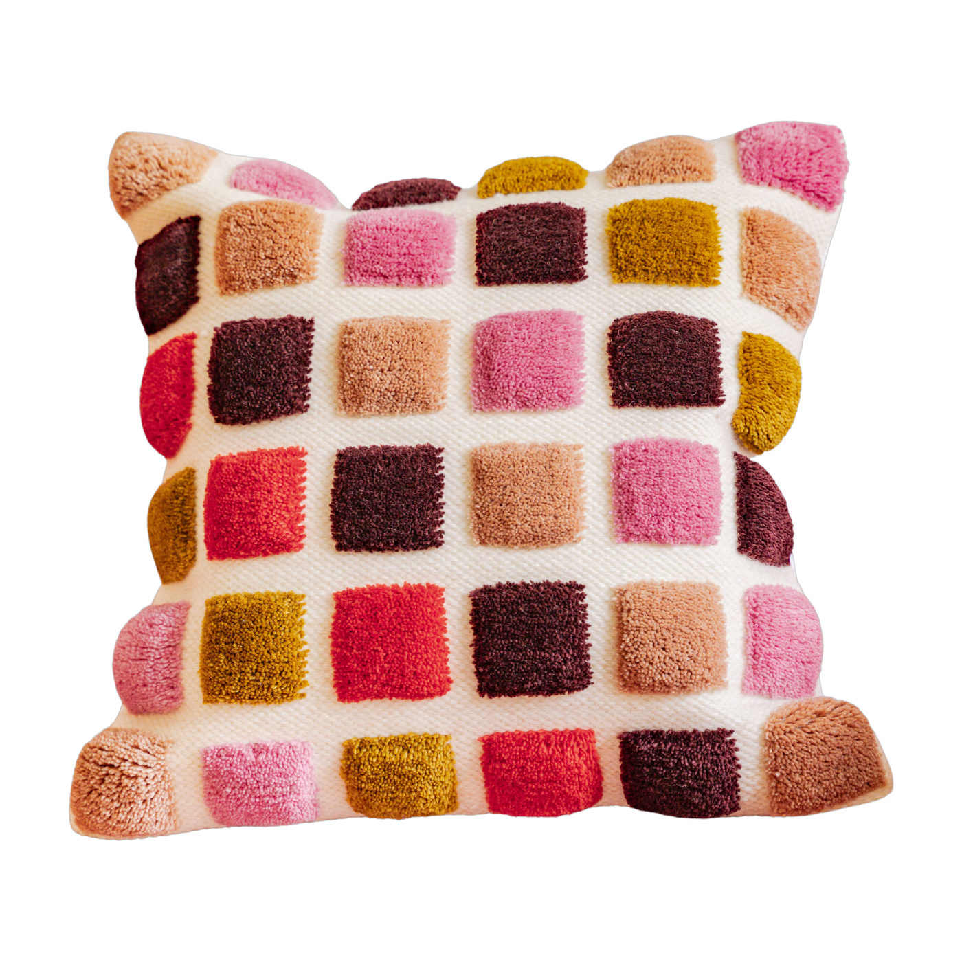 Wollkissen 45x45cm Tetris Brown -. Colortherapis