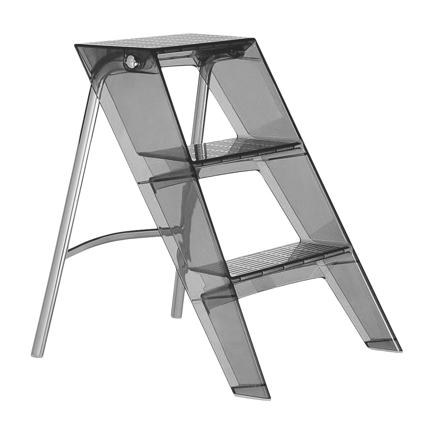 Rauchgraue Trittleiter aus Stahl und Polykarbonat Upper -. Kartell