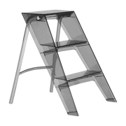Upper stepladder in steel and smoked grey polycarbonate - Kartell