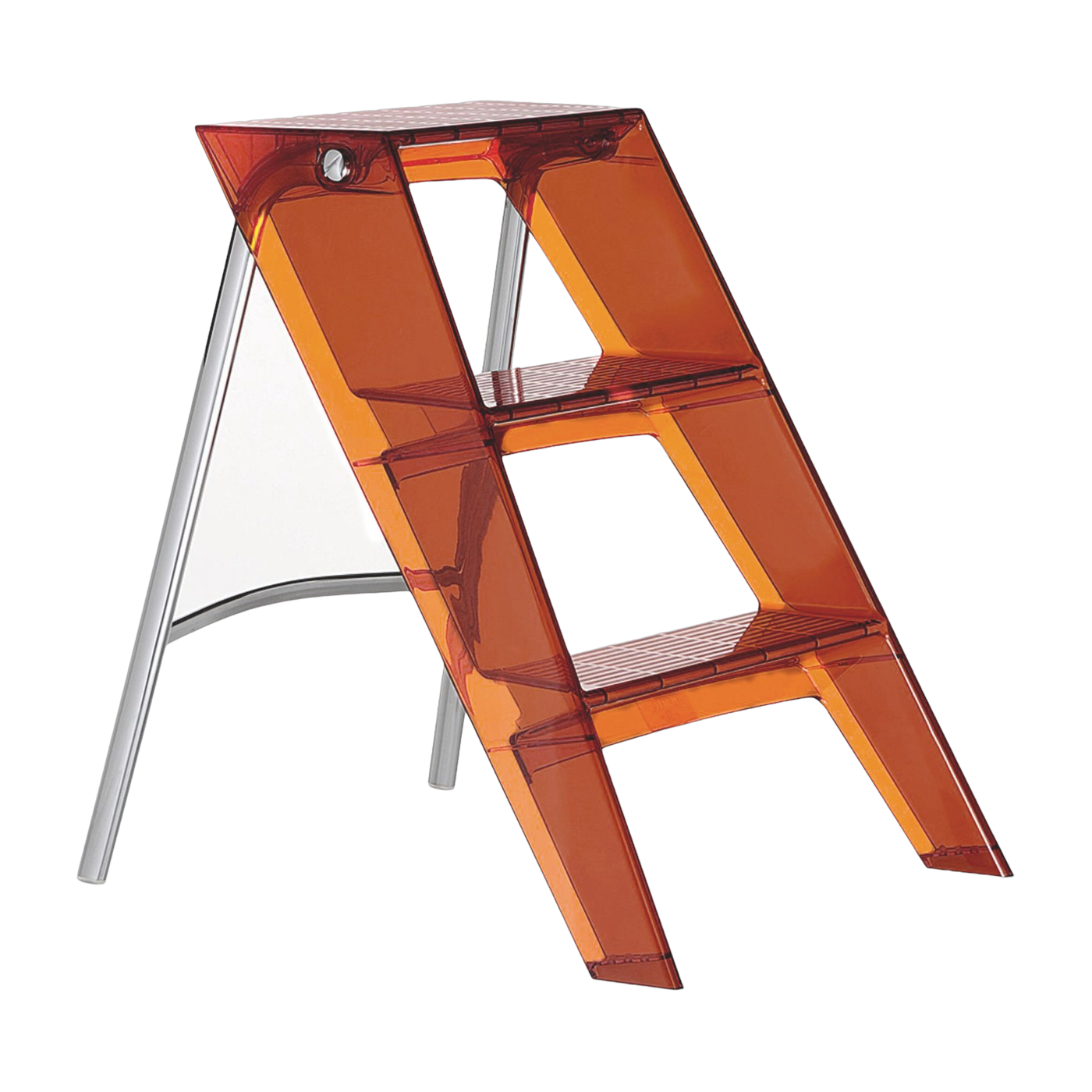 Escabeau en acier et polycarbonate ambré Upper - Kartell