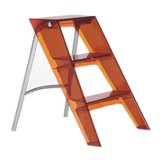 Stepladder in steel and amber polycarbonate Upper - Kartell
