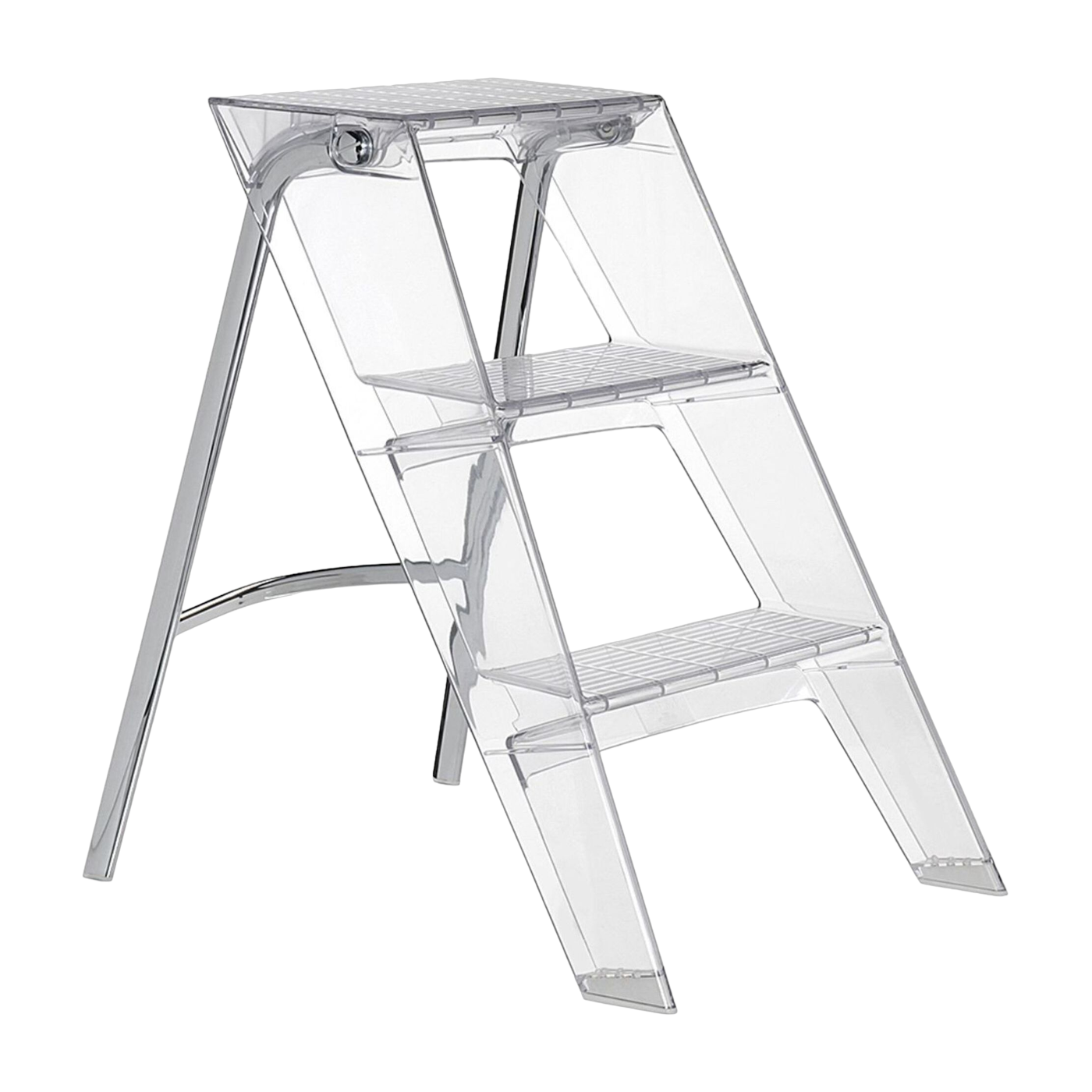 Escabeau en acier et polycarbonate cristal Upper - Kartell