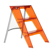 Escabeau en acier et polycarbonate orange rouge Upper - Kartell