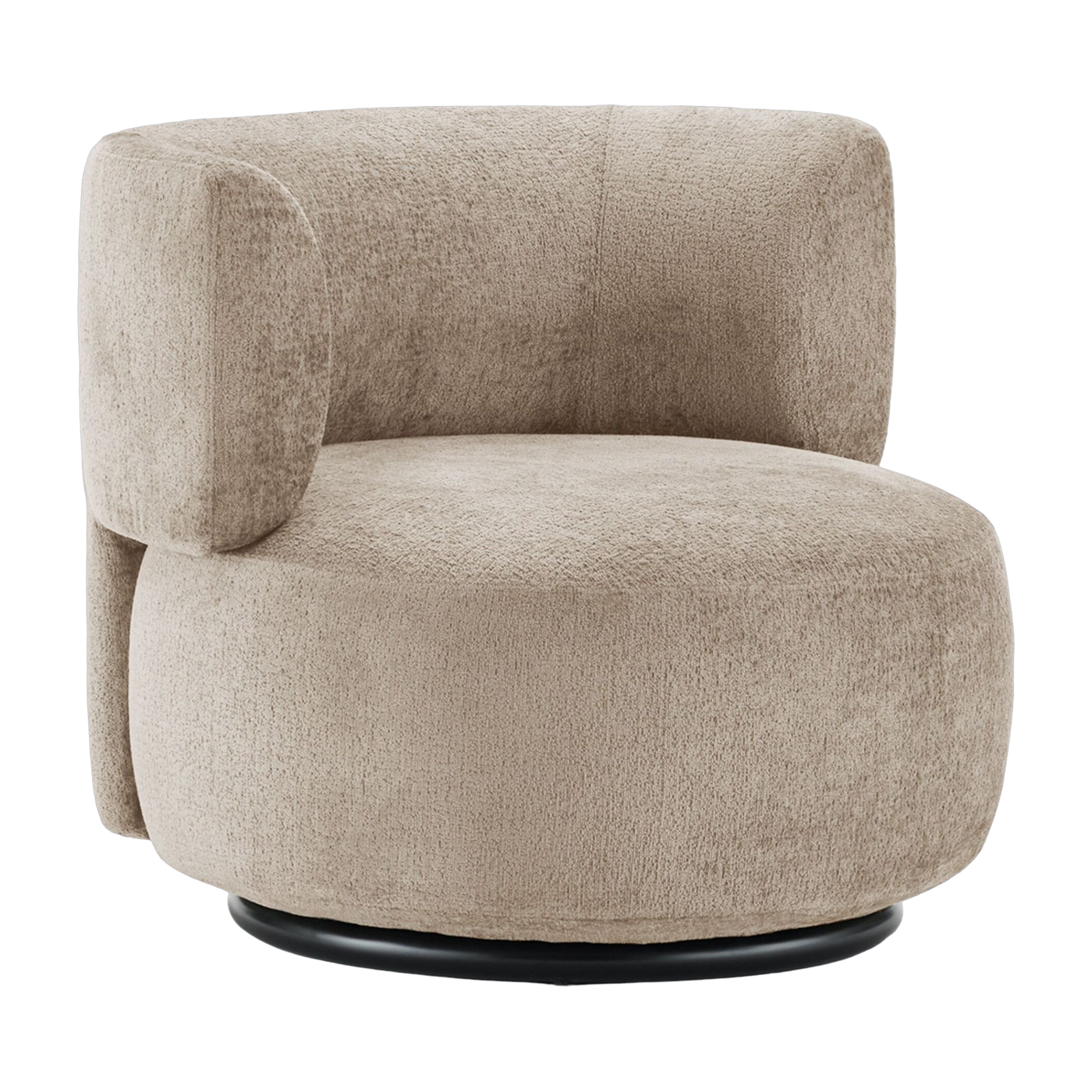 Sessel aus Chenille-Stoff mit abnehmbarem Bezug Beige K-Waiting - -. Kartell