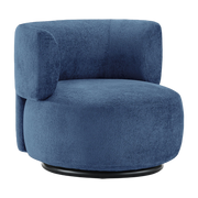 K-Waiting Poltrona in tessuto di ciniglia sfoderabile blu - Kartell