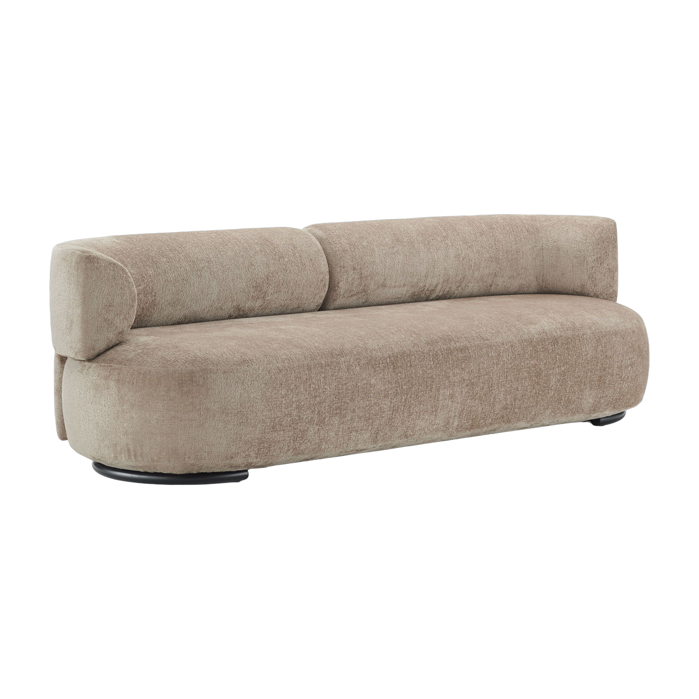 Sofa aus beigem Chenille-Stoff K-Waiting -. Kartell