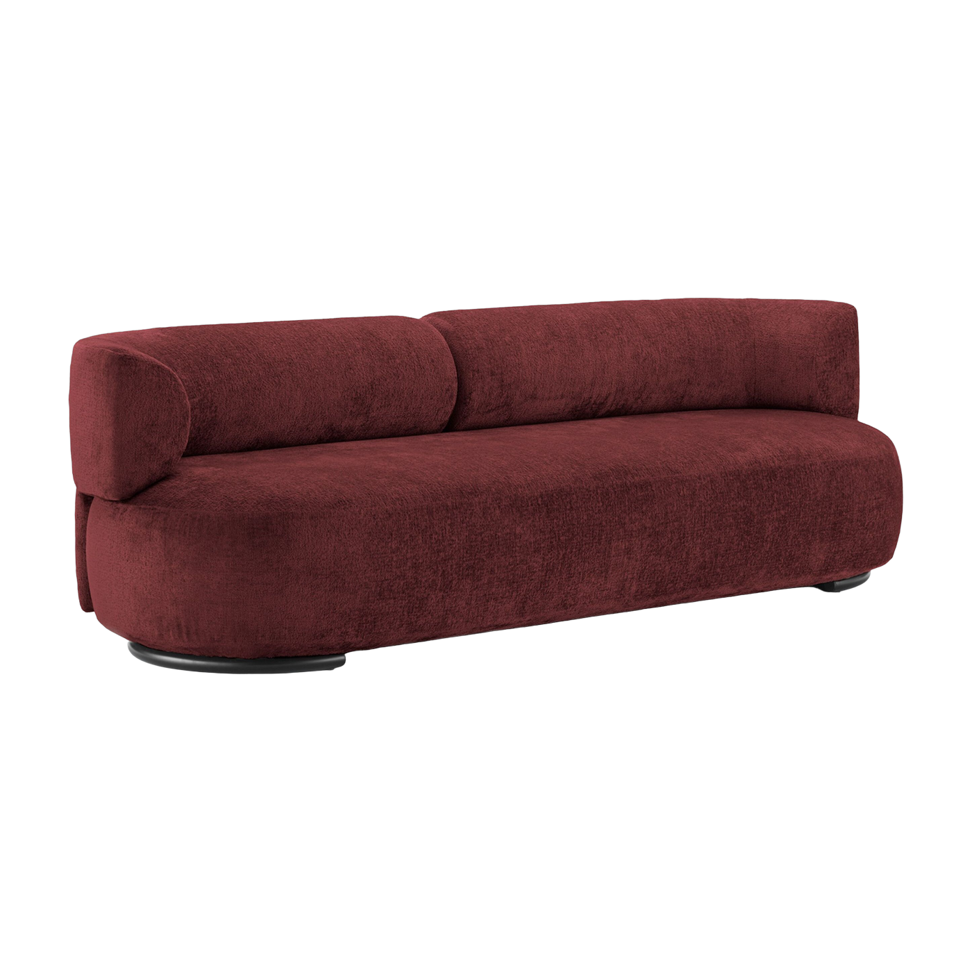 Sofa aus bordeauxrotem Chenille-Stoff K-Waiting - -. Kartell