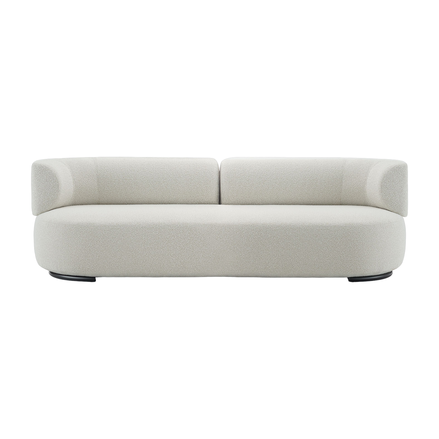 Sofa mit Bouclé-Stoff in Ecru K-Waiting - -. Kartell