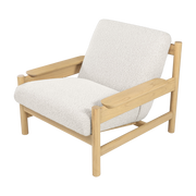 Fauteuil en bois mindy et textile sable doux 83x90x75,5cm Casca - Versmissen