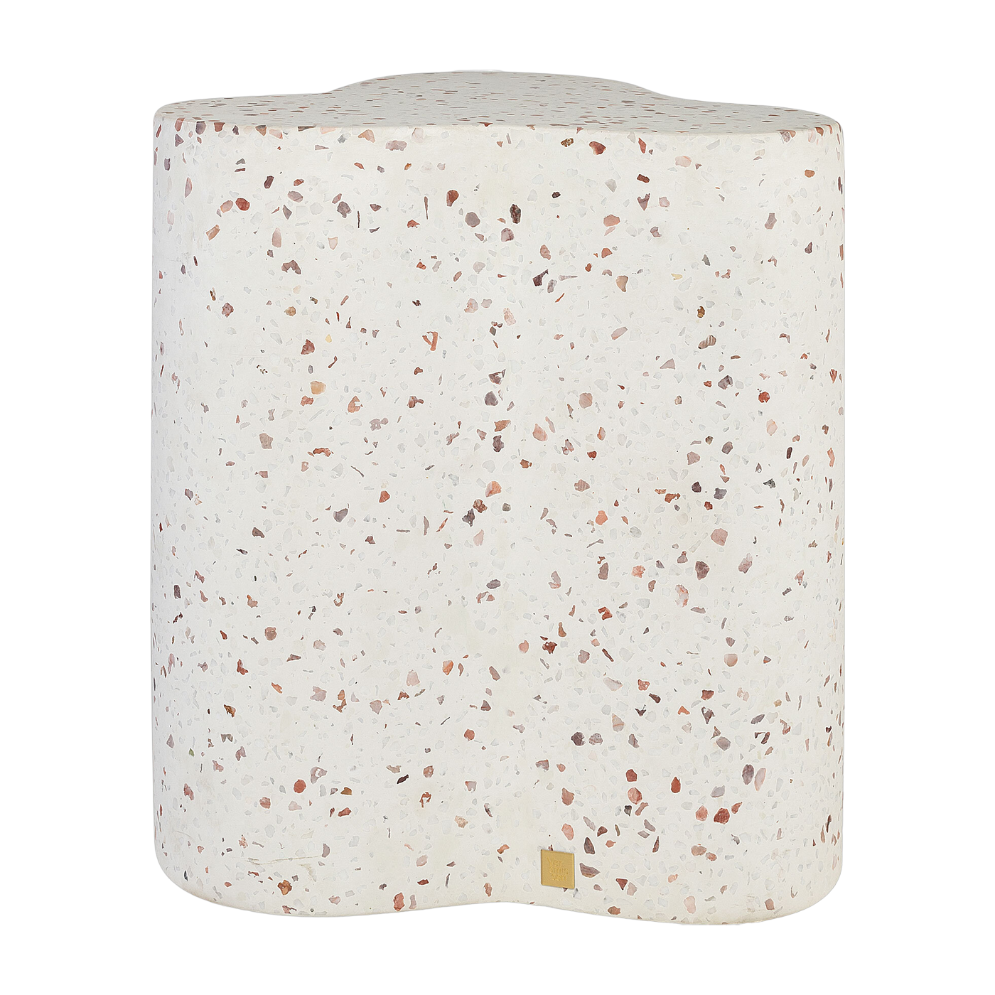 Beistelltisch für den Garten aus weißem Terrazzo 41, 5x45cm Freddy -. Versmissen