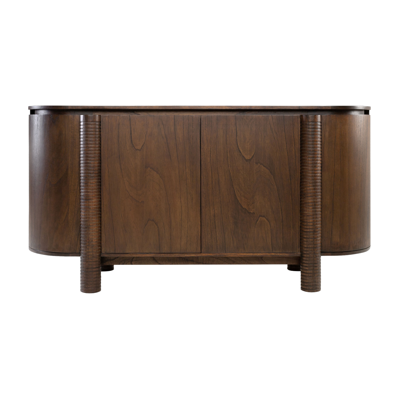 Credenza Mezze 160x82cm in legno di Mindi, caffè tostato - Versmissen