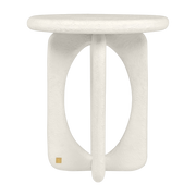 Off-white fiberglass-reinforced polyester side table 48x55cm Neo - Versmissen