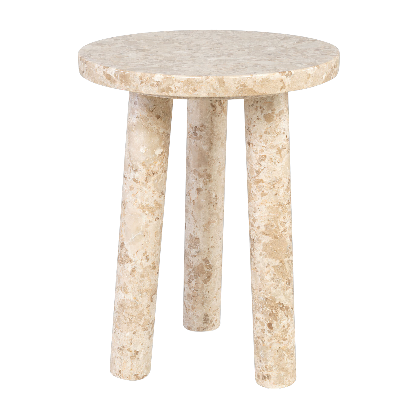 marbre Tripod Mesa auxiliar de 3 patas en crema pulido 42x54cm Tommy - Versmissen