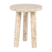 3-leg side table in marbre polished cream 42x54cm Tommy Tripod - Versmissen