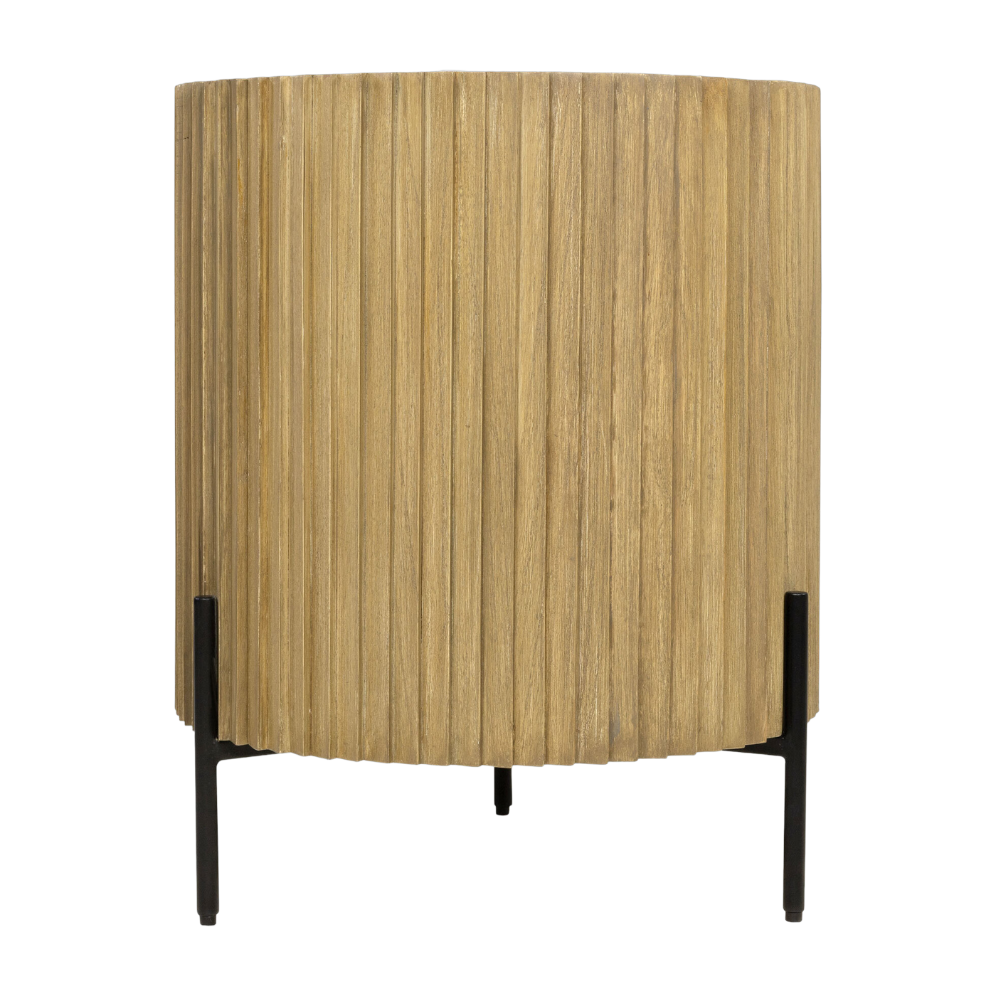 Cabinet en hêtre et acier noir 47cm Pogoro - Versmissen