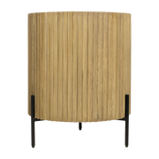 Beech and black steel cabinet 47cm Pogoro - Versmissen