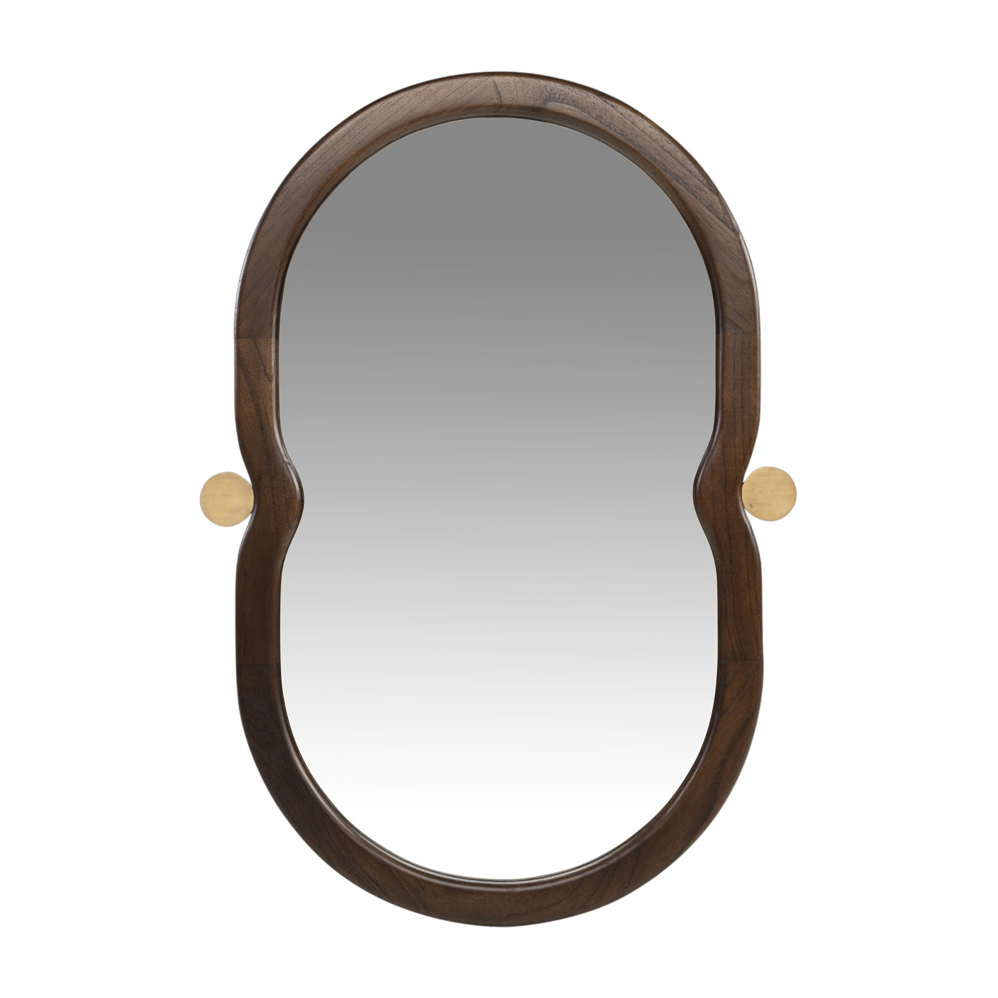 Organic mirror in roasted coffee mindi wood with brass detail 73. 5x105cm Touma - Versmissen