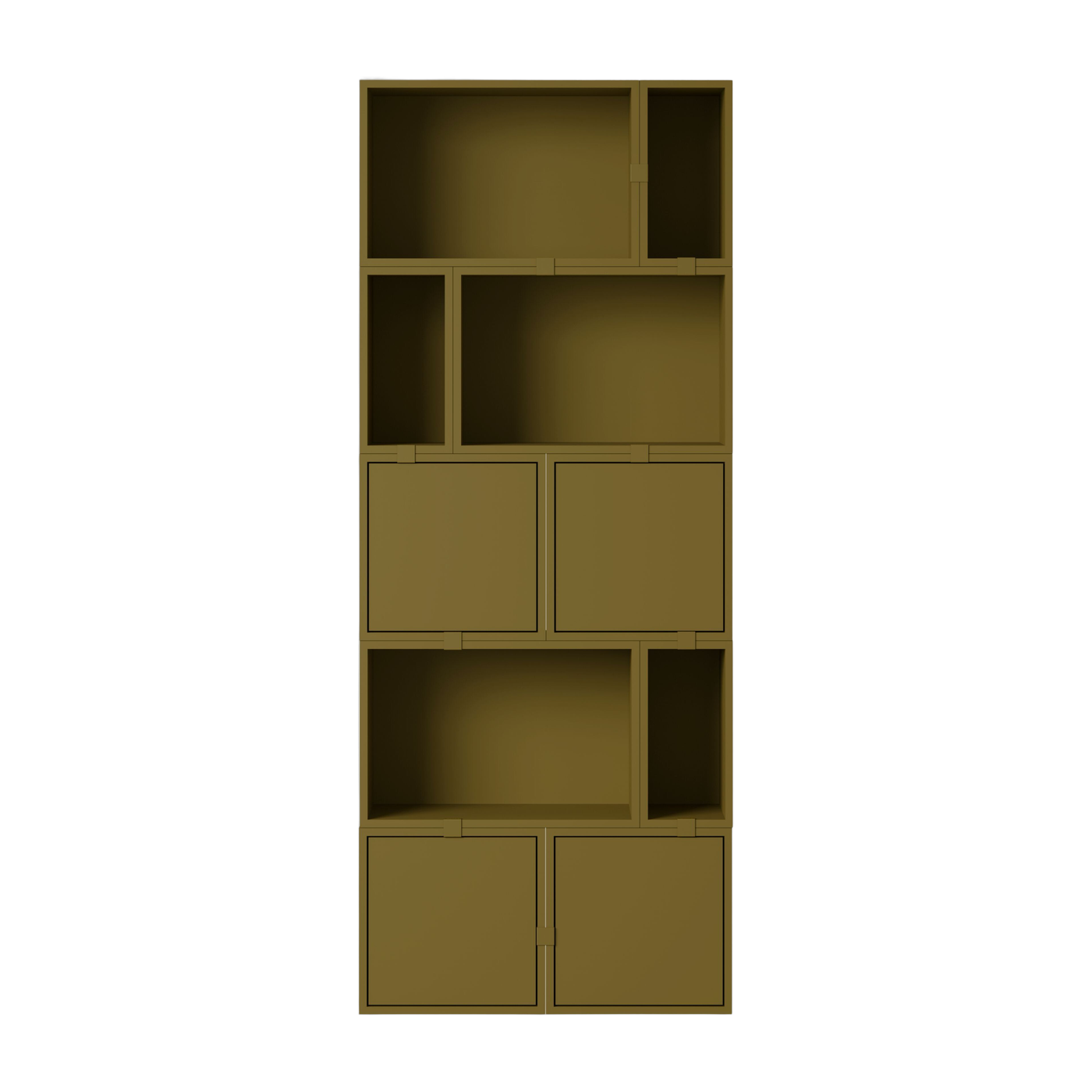 libreria in legno mdf 87x218cm, verde marrone - Muuto