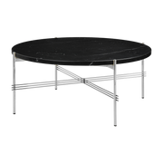 Table basse ronde en marbre noir et acier poli 80cm TS - Gubi