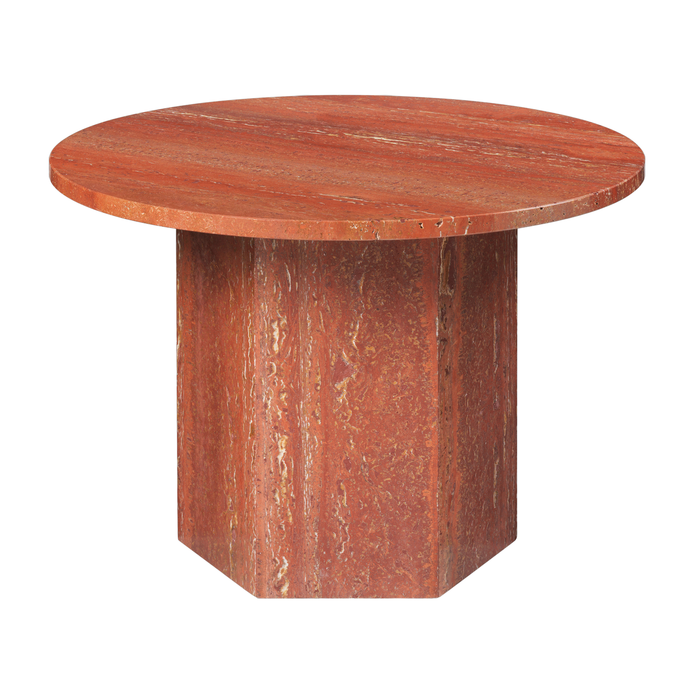 Table basse ronde en travertin rouge brûlé 60cm Epic - Gubi
