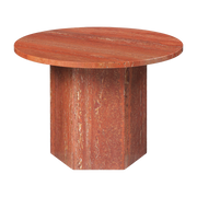 Coffee table ronde in burnt red travertine 60cm Epic - Gubi