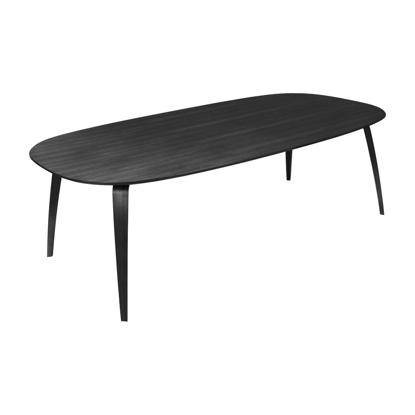 Tavolo da pranzo in legno di frassino tinto nero 120x230cm Elliptic - Gubi
