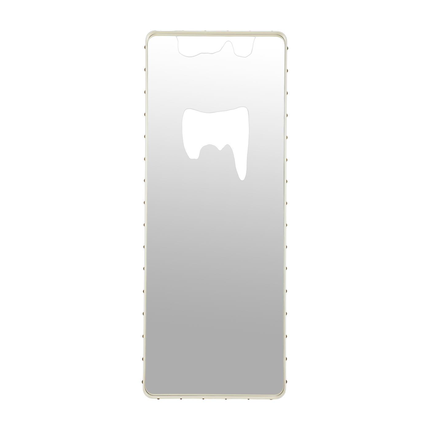 Miroir mural rectangulaire en cuir crème 70x180cm Adnet - Gubi