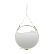 Miroir mural rond en cuir crème 58cm Adnet - Gubi