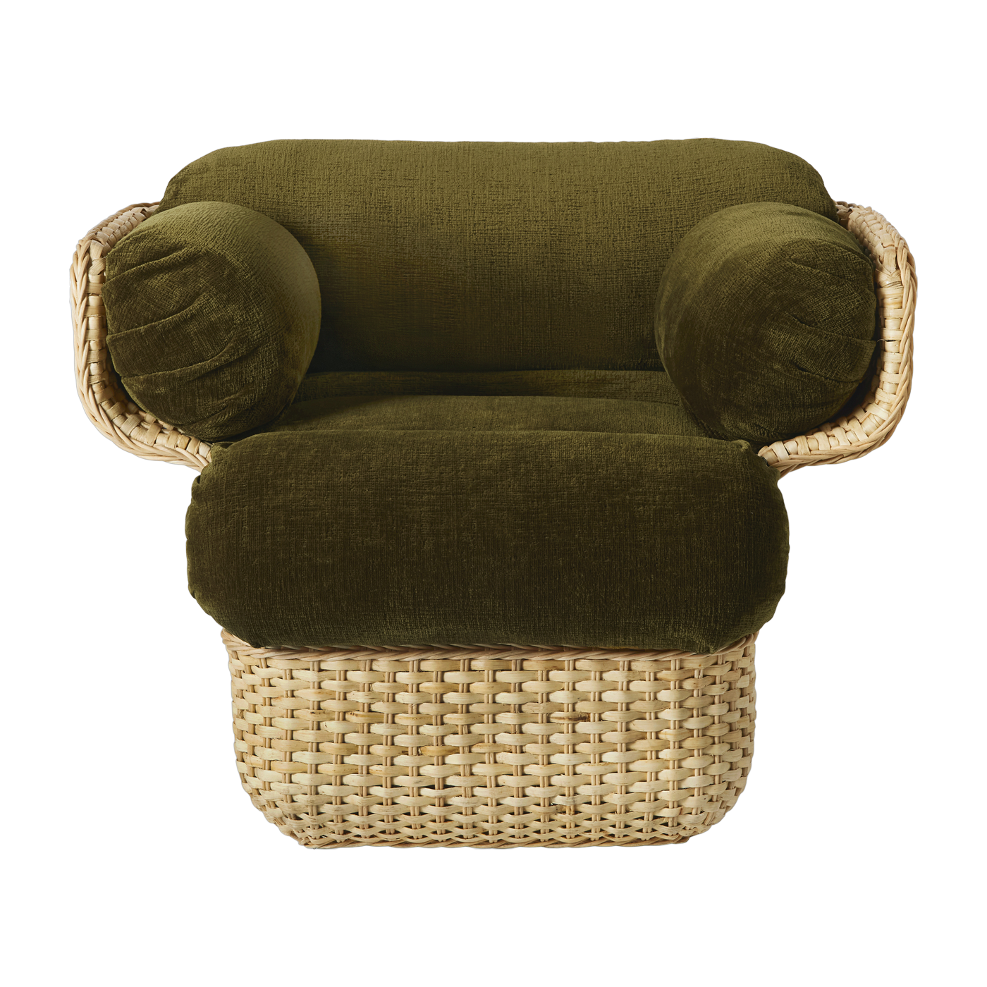 rotin Sillón de exterior en tela y murmullo Basket - Gubi