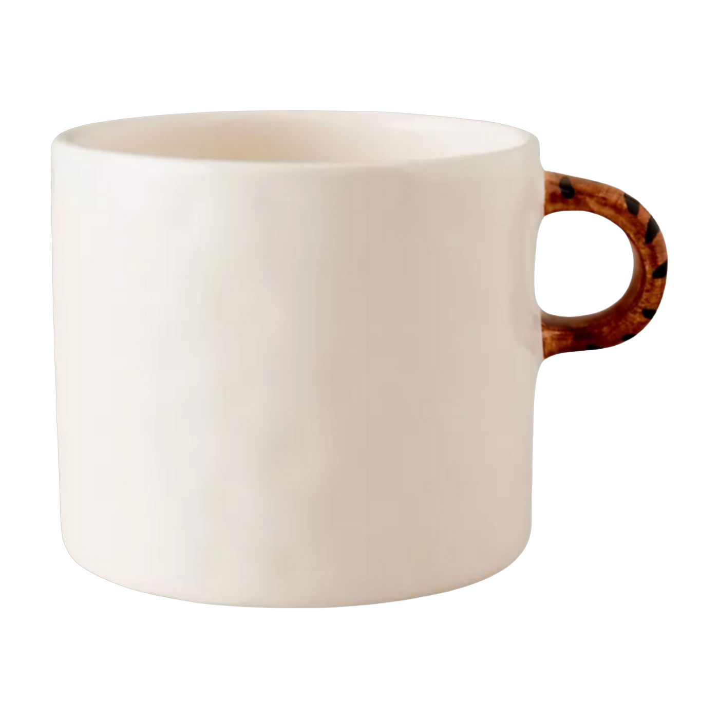 Taza de cerámica blanca con asa de tigre - Anna + Nina