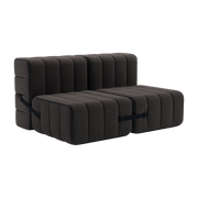Modulsofa 2-Sitzer Stoff Jet grau braun 136x102x68cm Curt - - Ambivalenz