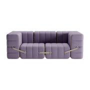 Modulsofa mit Armlehnen 2-Sitzer in Dama-Stoff lila 204x102x68cm Curt - -. Ambivalenz