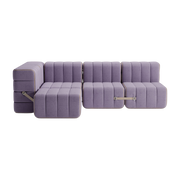 Modulsofa von angle in lila Dama-Stoff 238x170x68cm Curt - -. Ambivalenz