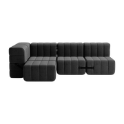 angle Curt Sofá modular de tela dama gris oscuro 238x170x68cm - Ambivalenz