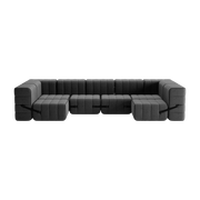 Modulsofa u-Form Stoff dama dunkelgrau 340x170x68cm Curt - -. Ambivalenz